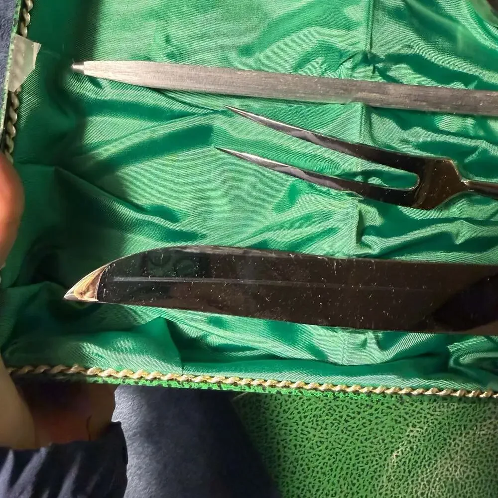 Vintage Boker Solingen Germany Stag Handle 11-Piece Carving and Steak Knife Set